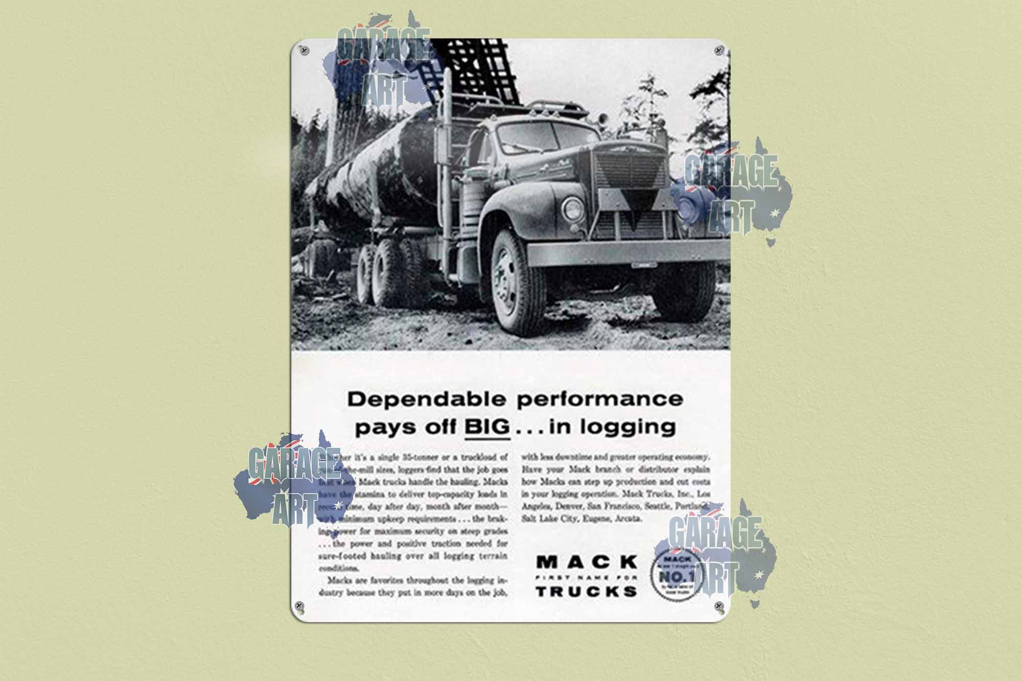 Mack Trucks Pay off Big Tin Sign freeshipping - garageartaustralia