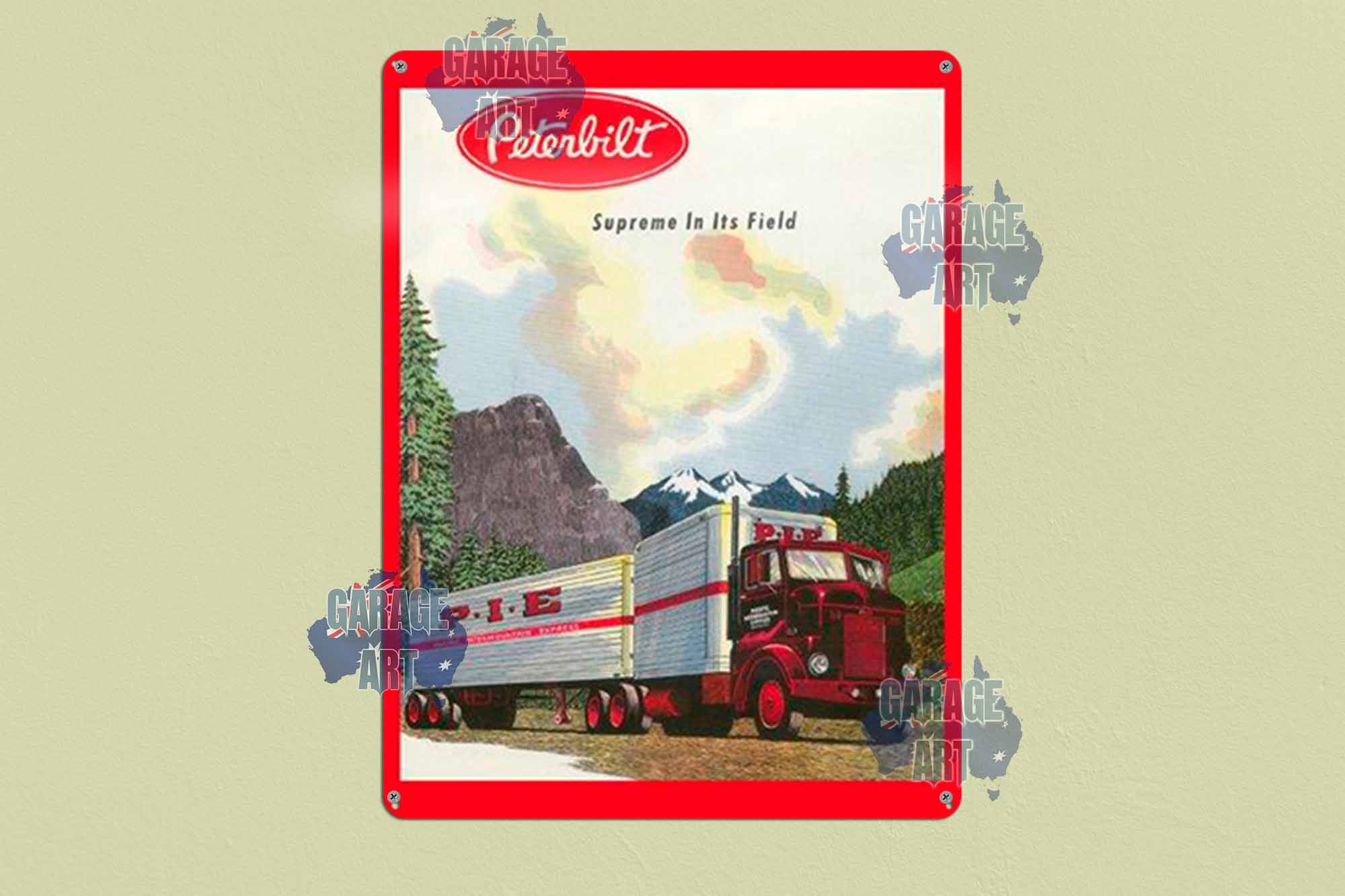 Peterbilt Truck Supreme Trucks Tin Sign freeshipping - garageartaustralia