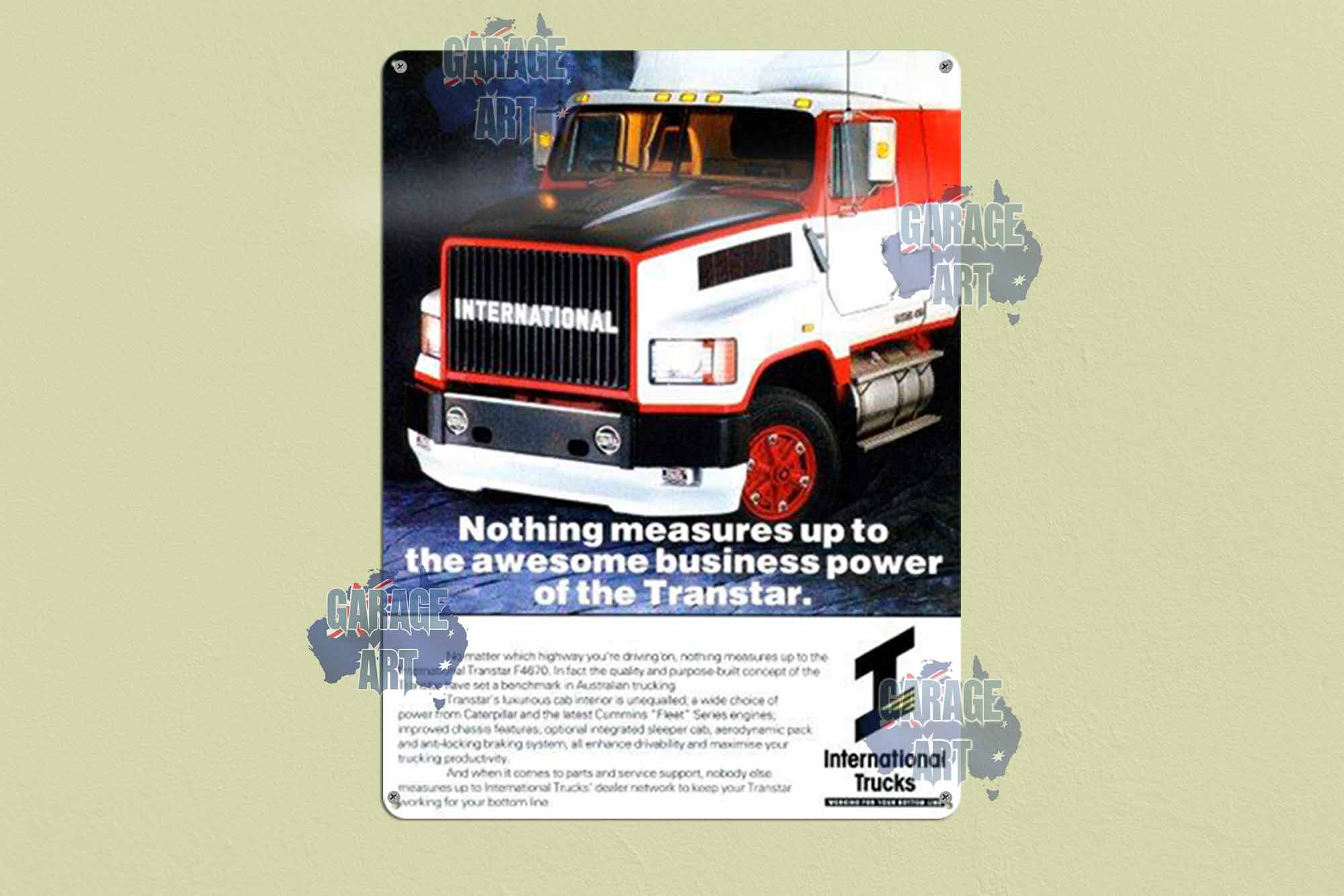 International Trucks Nothing Measures Up Tin Sign freeshipping - garageartaustralia