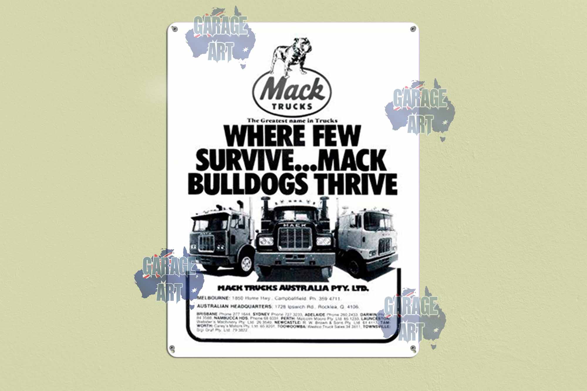 Mack Trucks Survive and Thrive Tin Sign freeshipping - garageartaustralia