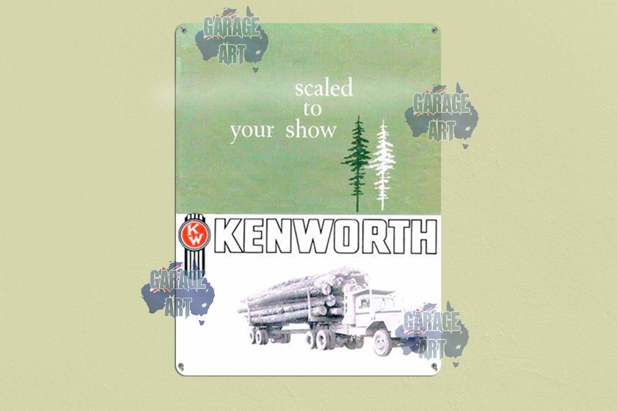 Kenworth Trucks Scaled to Your Show Tin Sign freeshipping - garageartaustralia