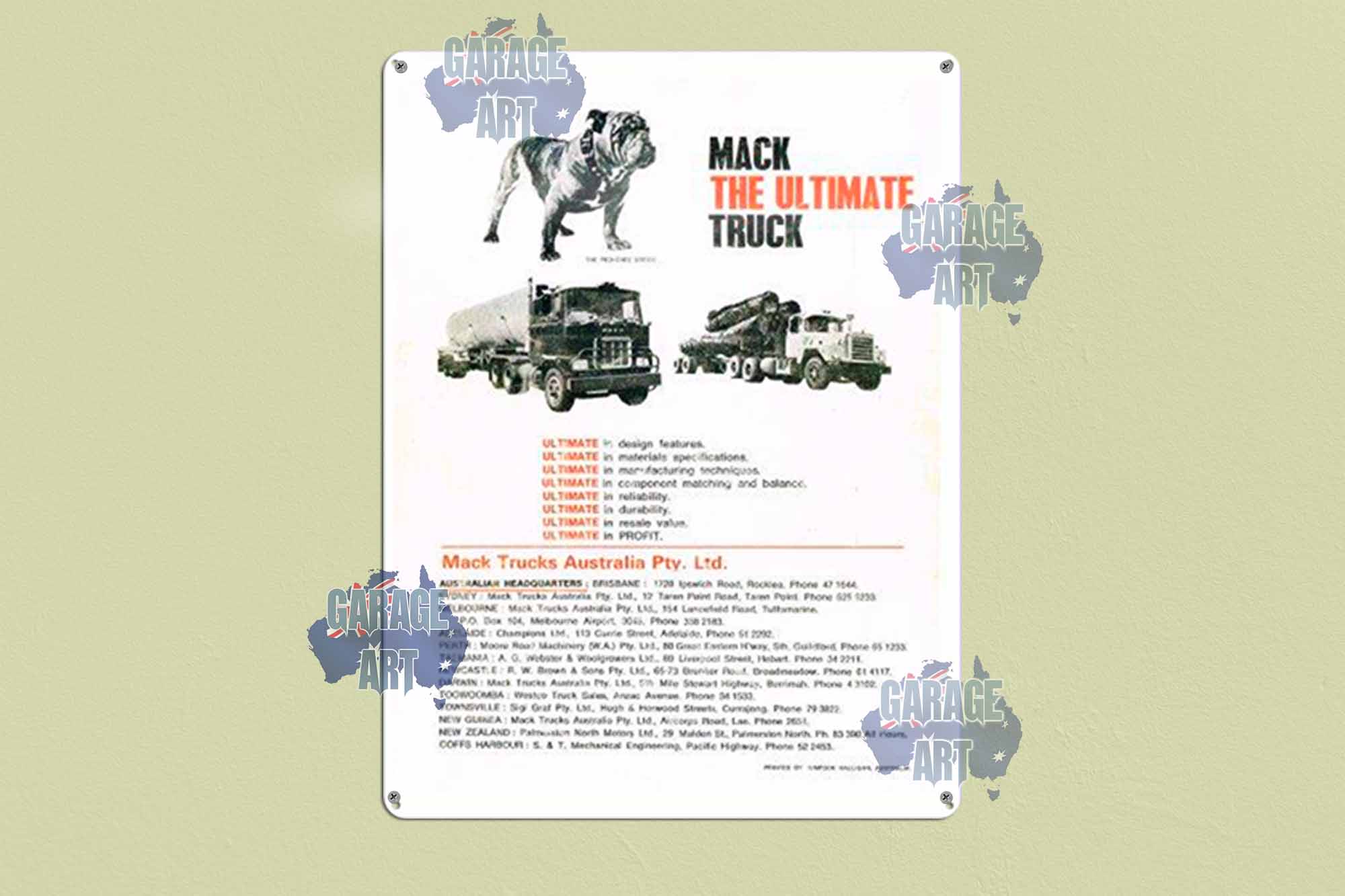 Mack The Ultimate Truck Tin Sign freeshipping - garageartaustralia
