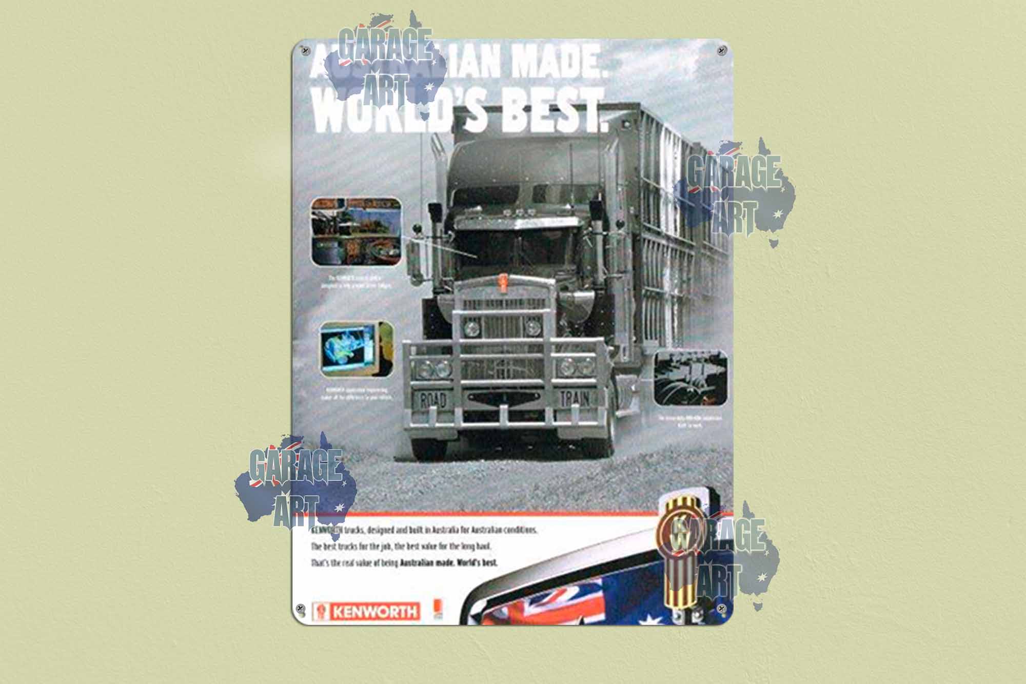 Kenworth Trucks Worlds Best Truck Tin Sign freeshipping - garageartaustralia