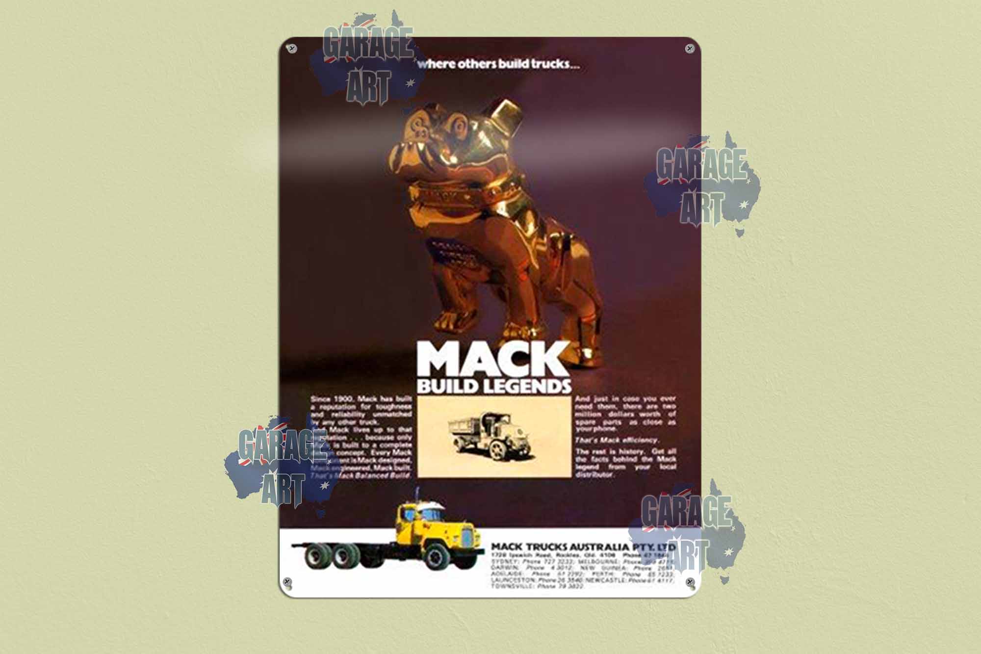 Mack Trucks Build Legends Tin Sign freeshipping - garageartaustralia