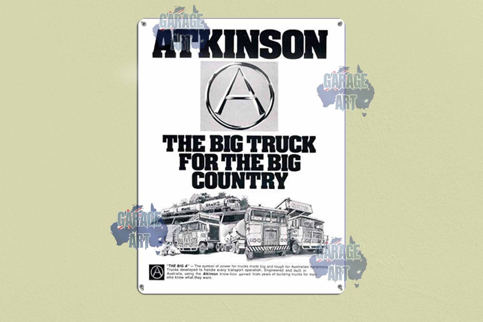 Atkinson Trucks for The Big Country Tin Sign freeshipping - garageartaustralia