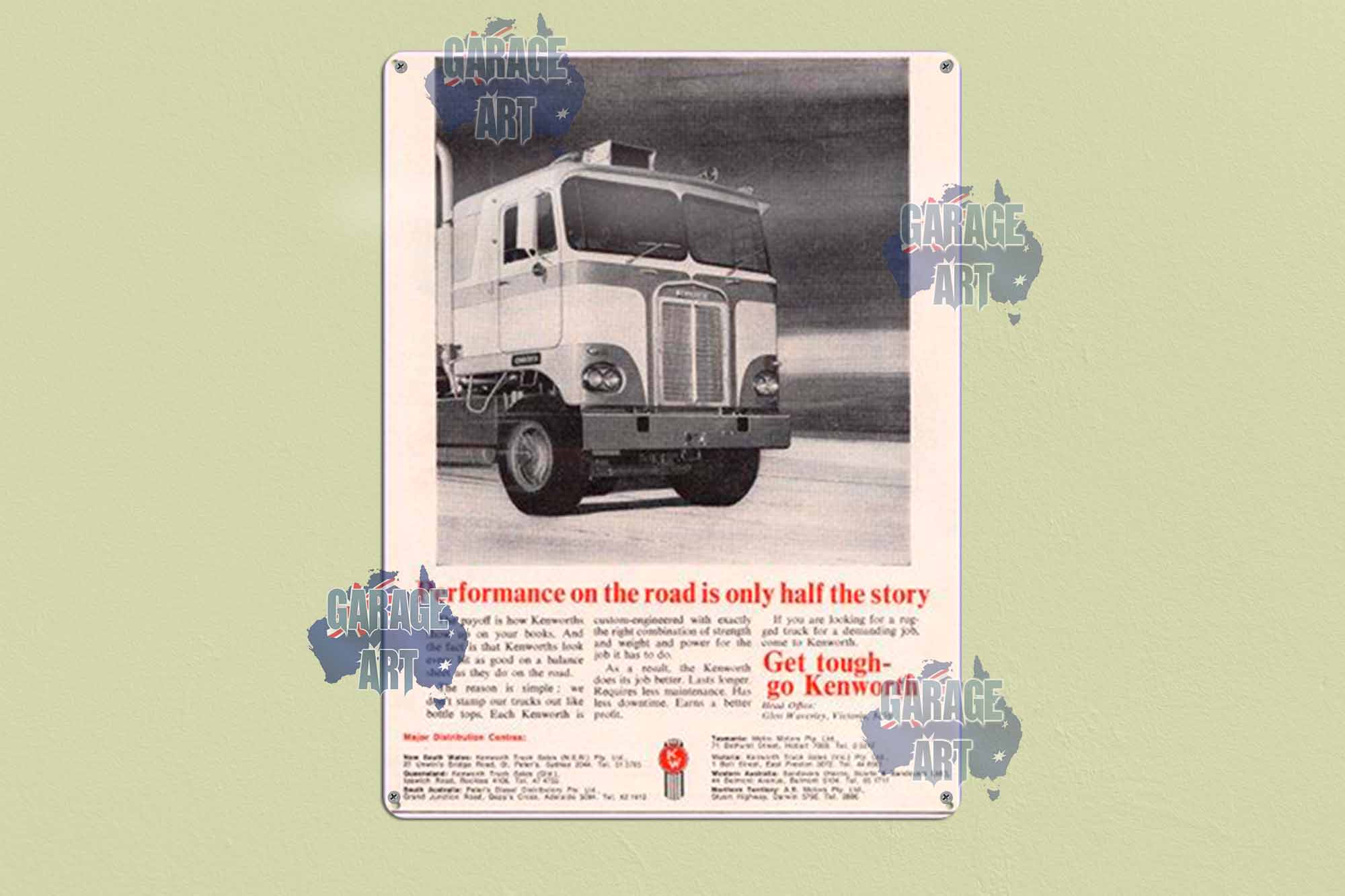 Kenworth Trucks Performance On The Road Tin Sign freeshipping - garageartaustralia
