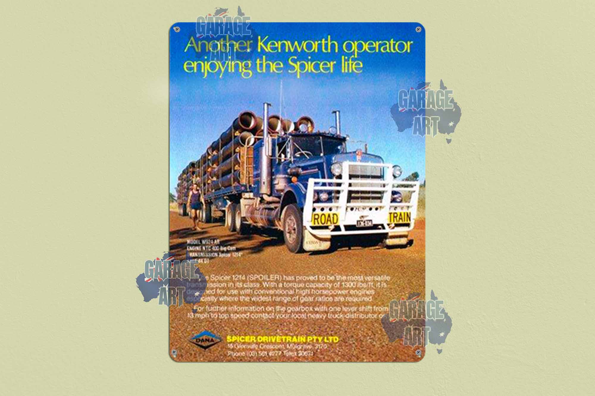 Kenworth Roadtrain Truck Life Tin Sign freeshipping - garageartaustralia