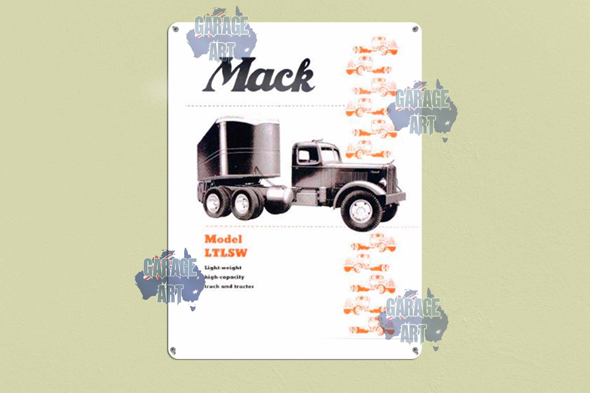 Mack Trucks Model LTLSW Tin Sign freeshipping - garageartaustralia