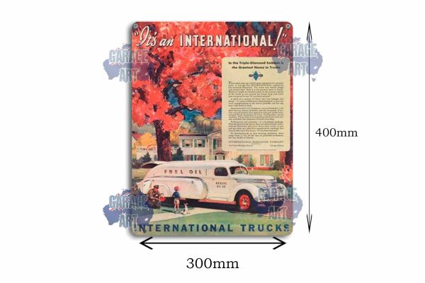 Its an International Truck Tin Sign freeshipping - garageartaustralia