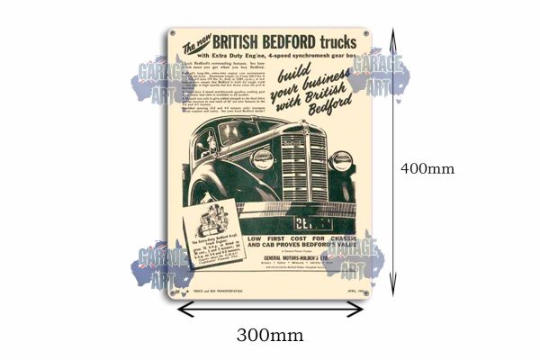 Bedford Trucks Build Your Business Tin Sign freeshipping - garageartaustralia