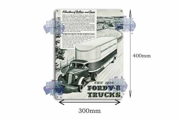 1936 Ford V8 Trucks Tin Sign freeshipping - garageartaustralia
