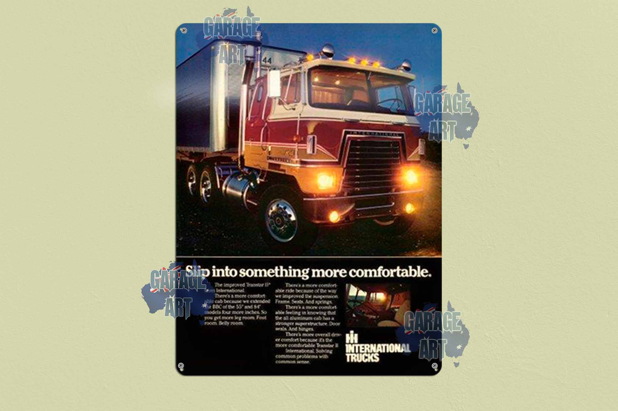 International Trucks More Comfortable Tin Sign freeshipping - garageartaustralia