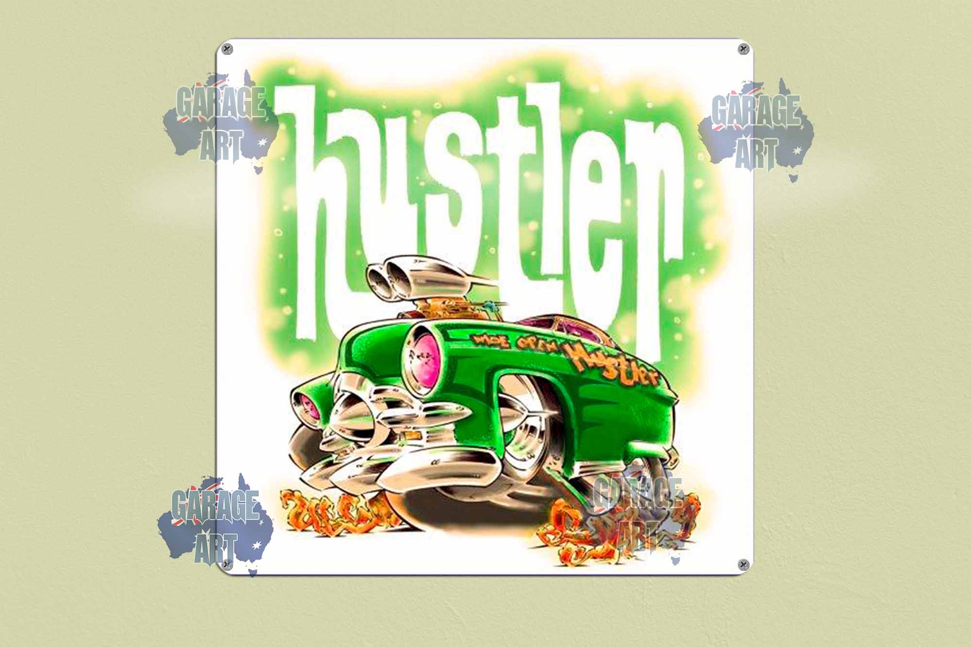 Hustler 300mmx300mm Tin Sign freeshipping - garageartaustralia
