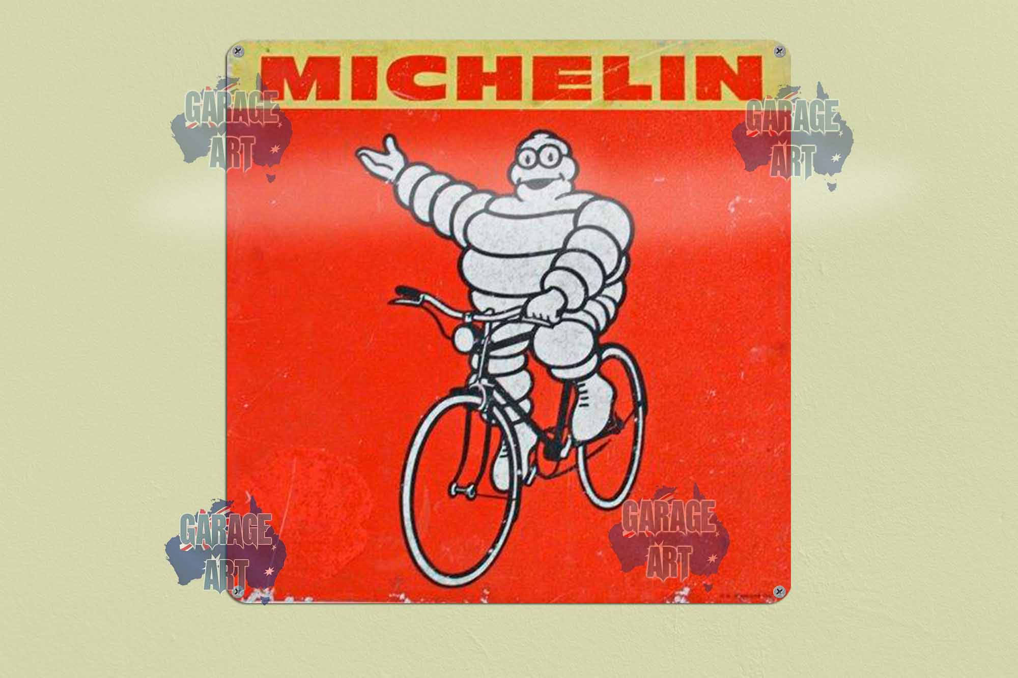 Michelin bike 300mmx300mm Tin Sign freeshipping - garageartaustralia