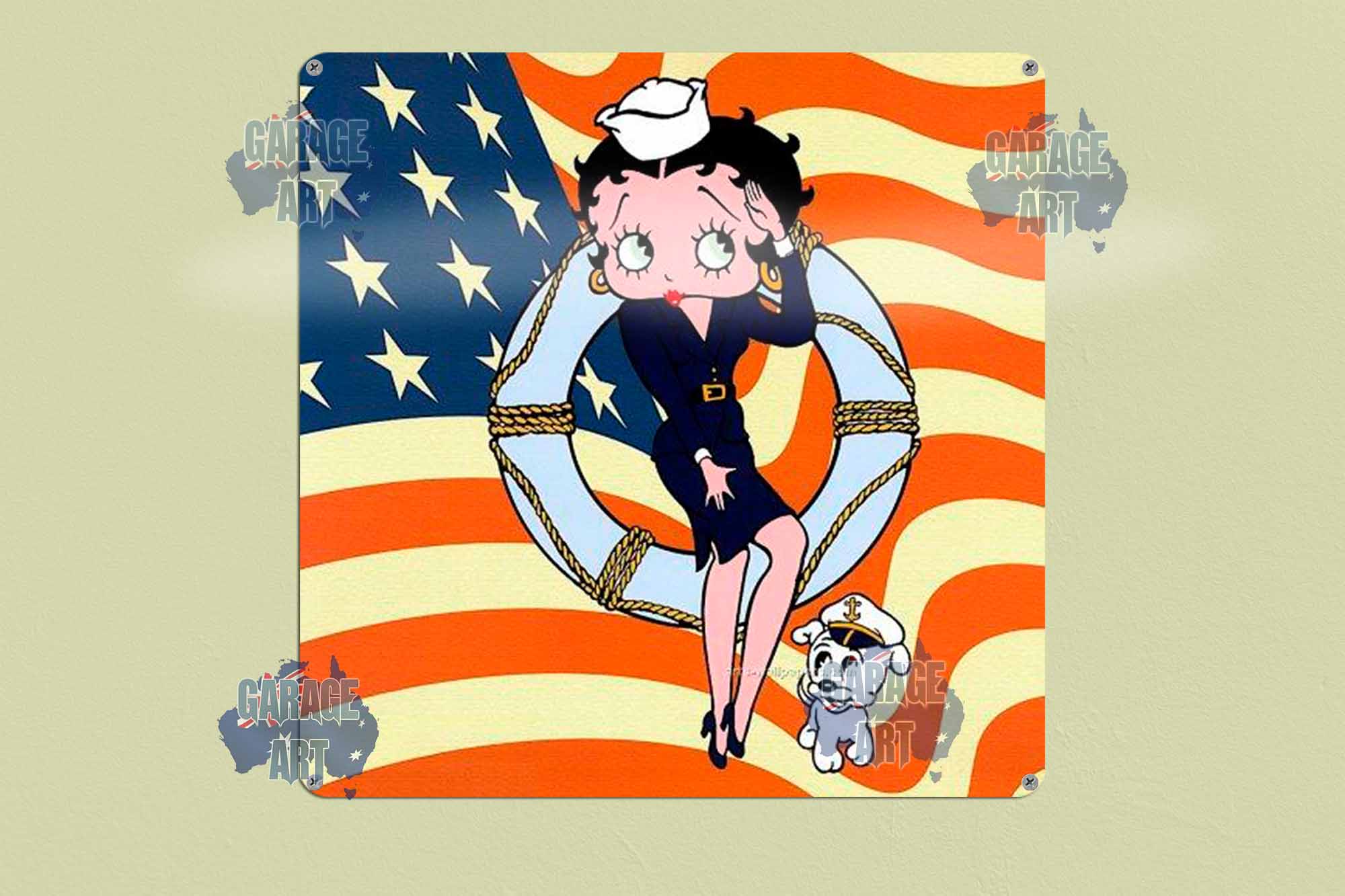 Betty Boop Sailor 300mmx300mm Tin Sign freeshipping - garageartaustralia