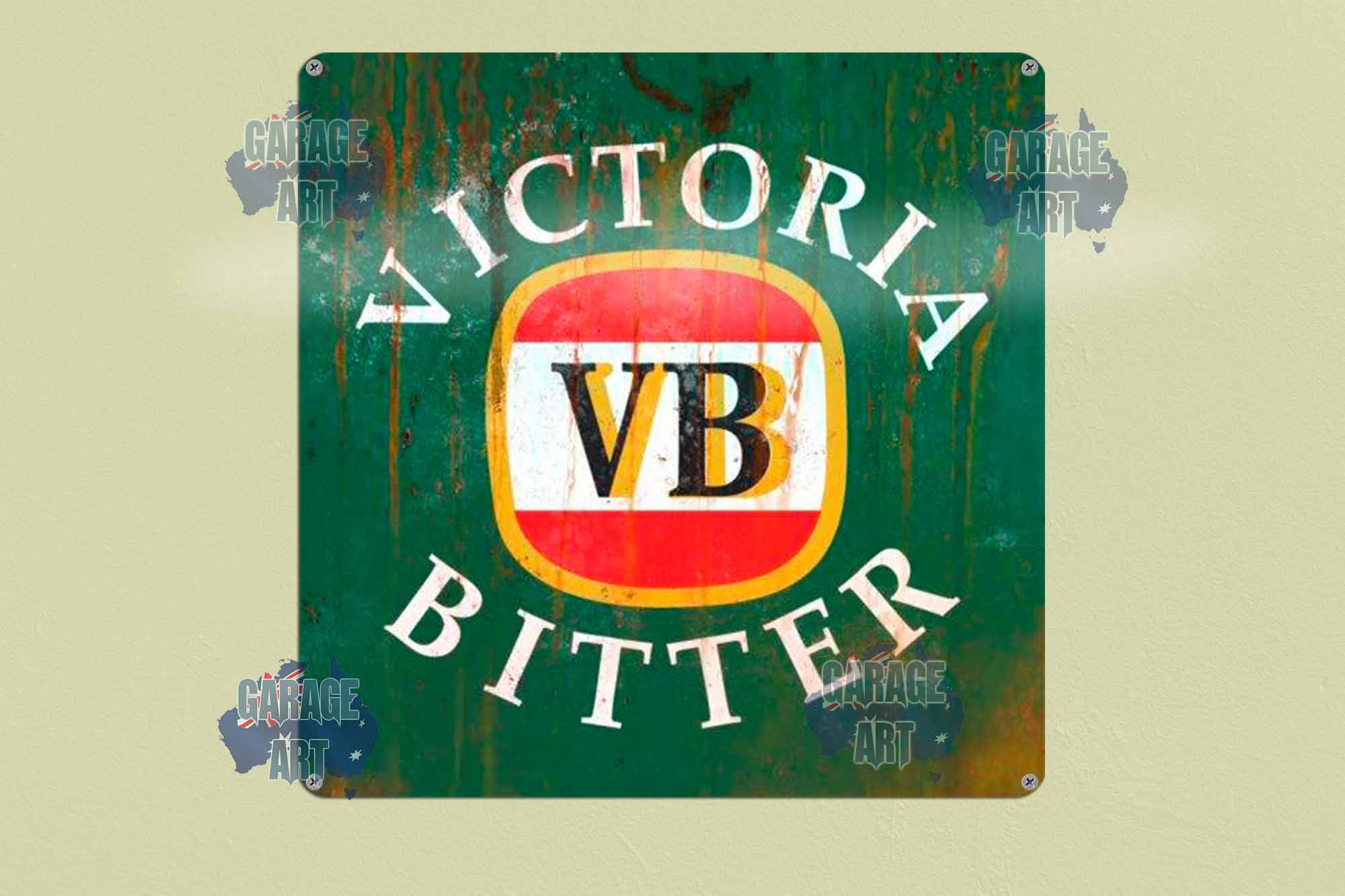 Victoria Bitter Stressed 300mmx300mm Tin Sign freeshipping - garageartaustralia