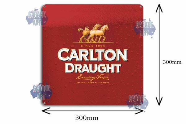 Carlton Draught Beer 300mmx300mm Tin Sign freeshipping - garageartaustralia