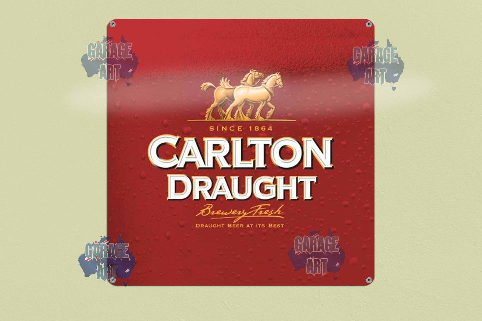 Carlton Draught Beer 300mmx300mm Tin Sign freeshipping - garageartaustralia