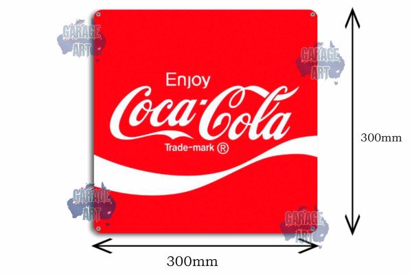 Coca-Cola Square  300mmx300mm Tin Sign freeshipping - garageartaustralia