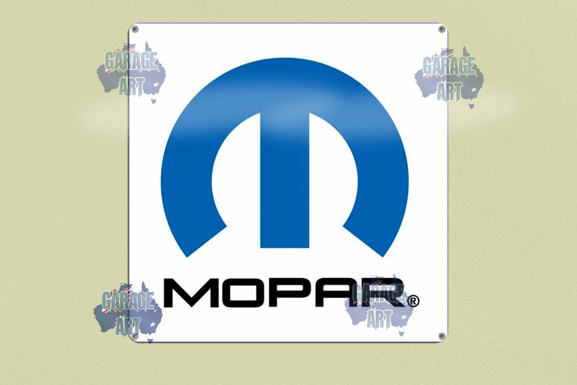 Mopar M Logo 300mmx300mm Tin Sign freeshipping - garageartaustralia