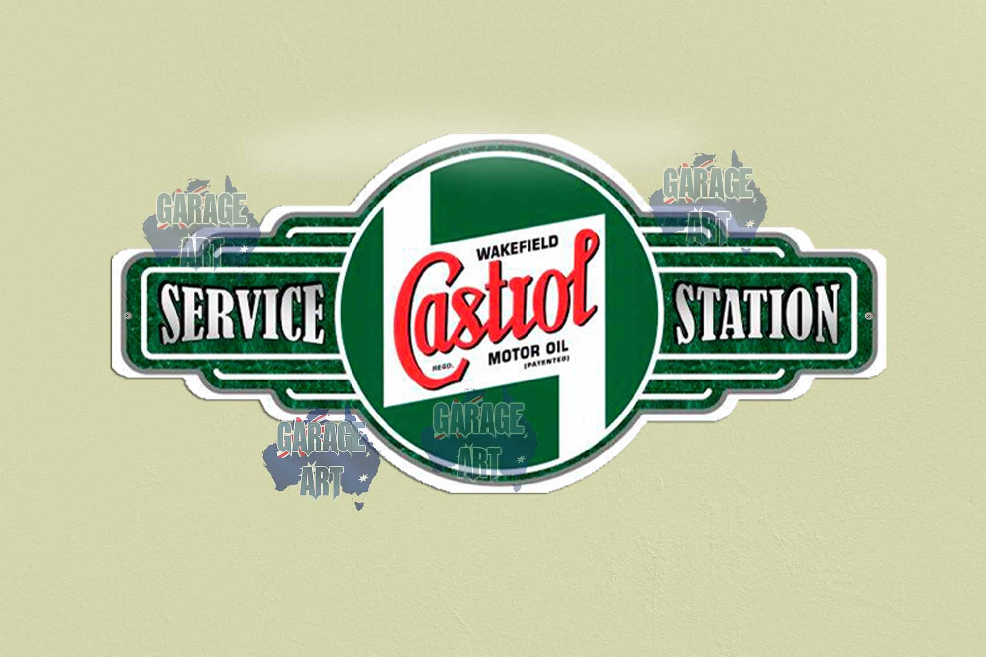 Castrol Wakefield Green Station Logo Tin Sign freeshipping - garageartaustralia