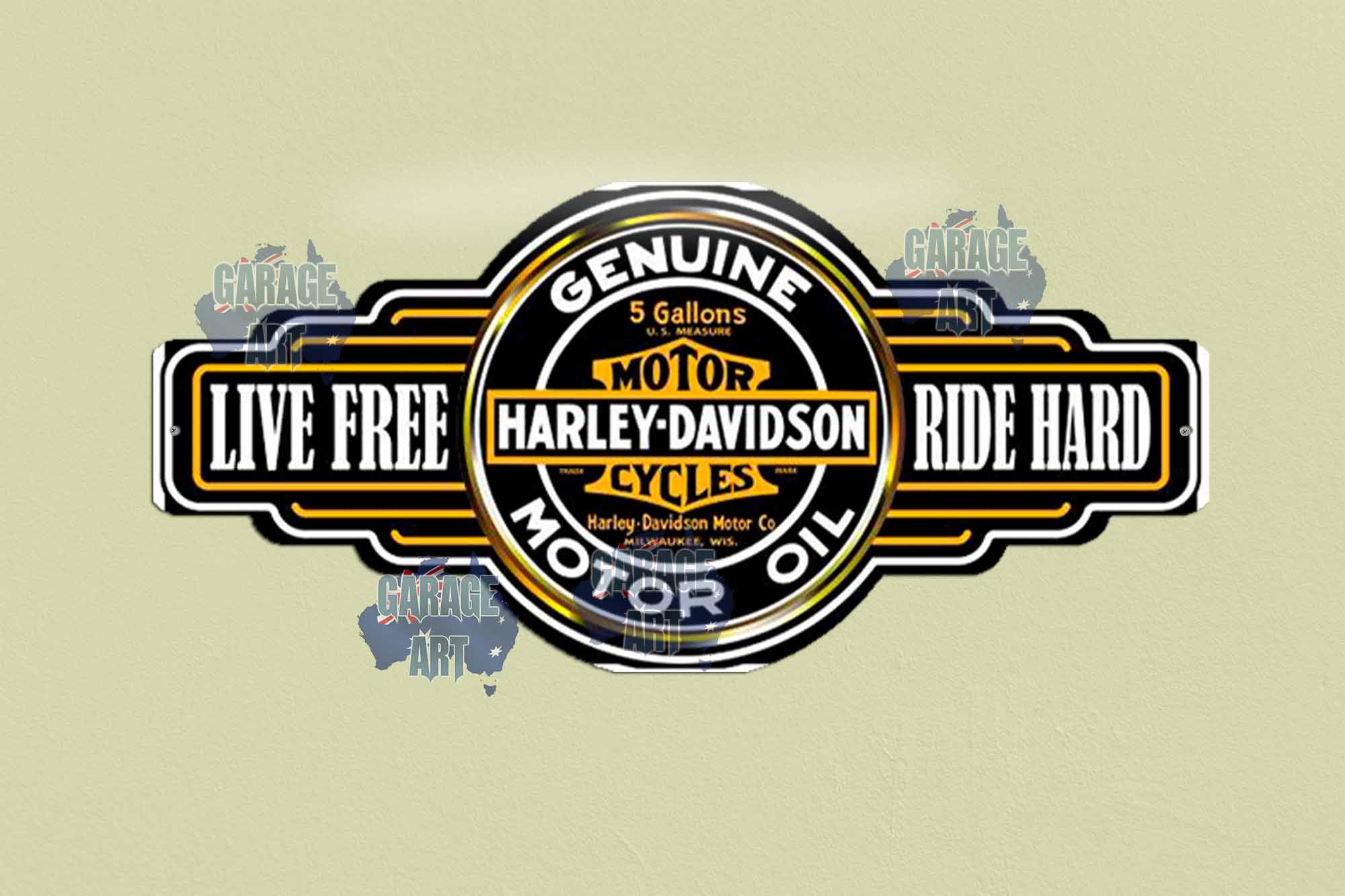 Harley Davidson Genuine Motor Oil Tin Sign freeshipping - garageartaustralia