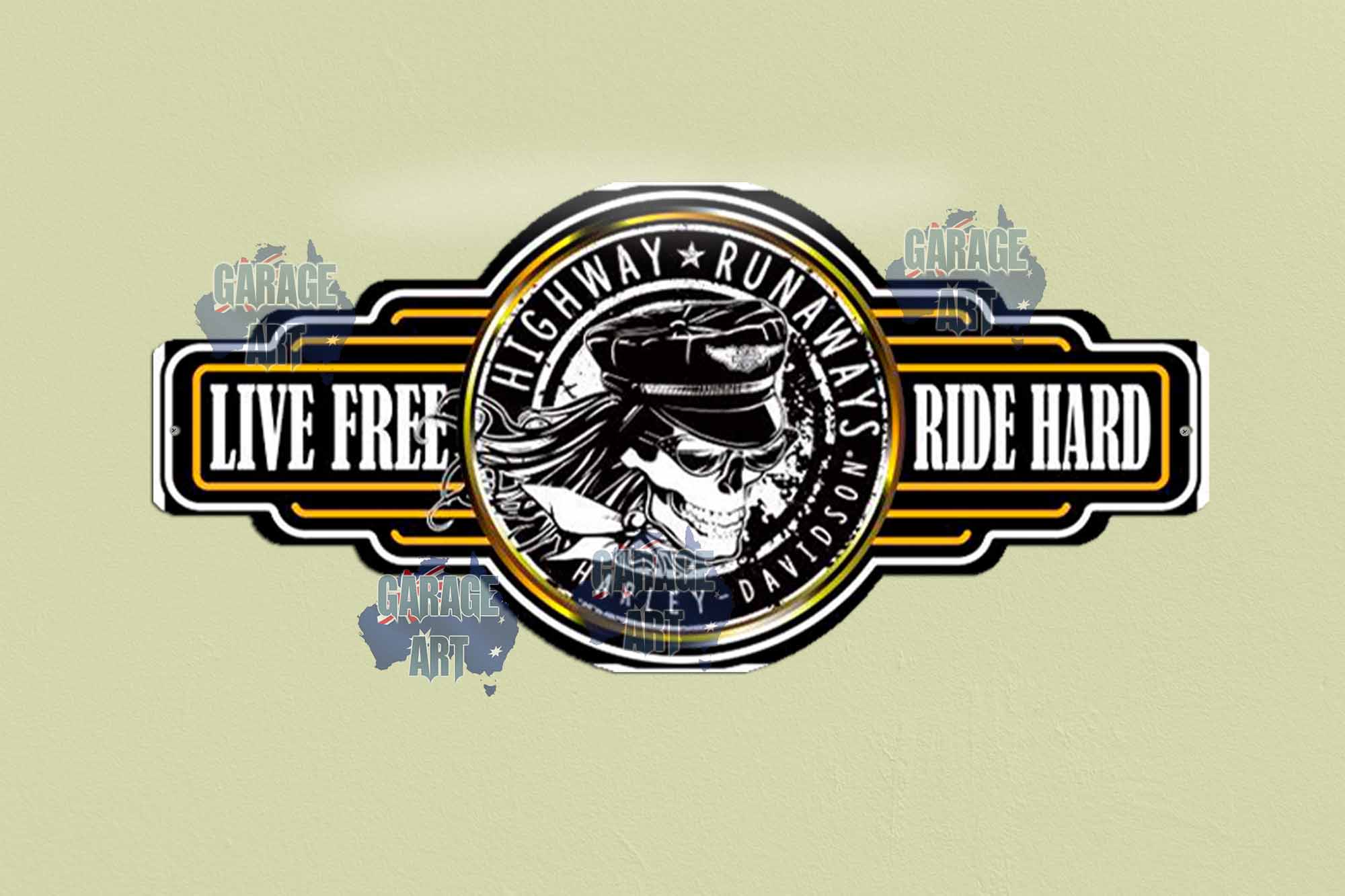 Harley Davidson Highway Runaways Tin Sign freeshipping - garageartaustralia
