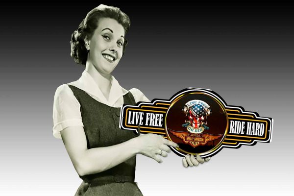 Harley Davidson Live Free or Die Tin Sign freeshipping - garageartaustralia