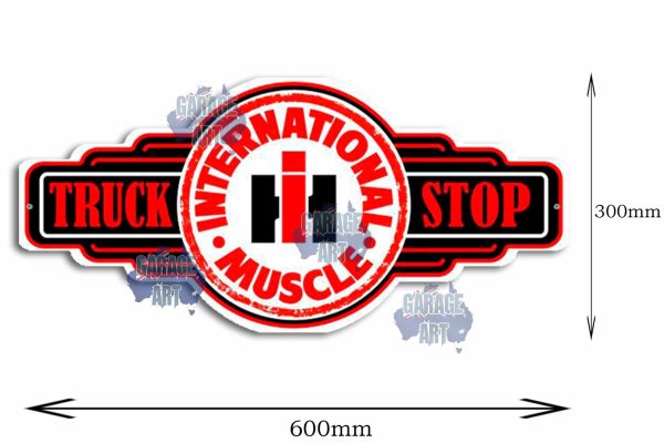 International Muscle Red Tin Sign freeshipping - garageartaustralia