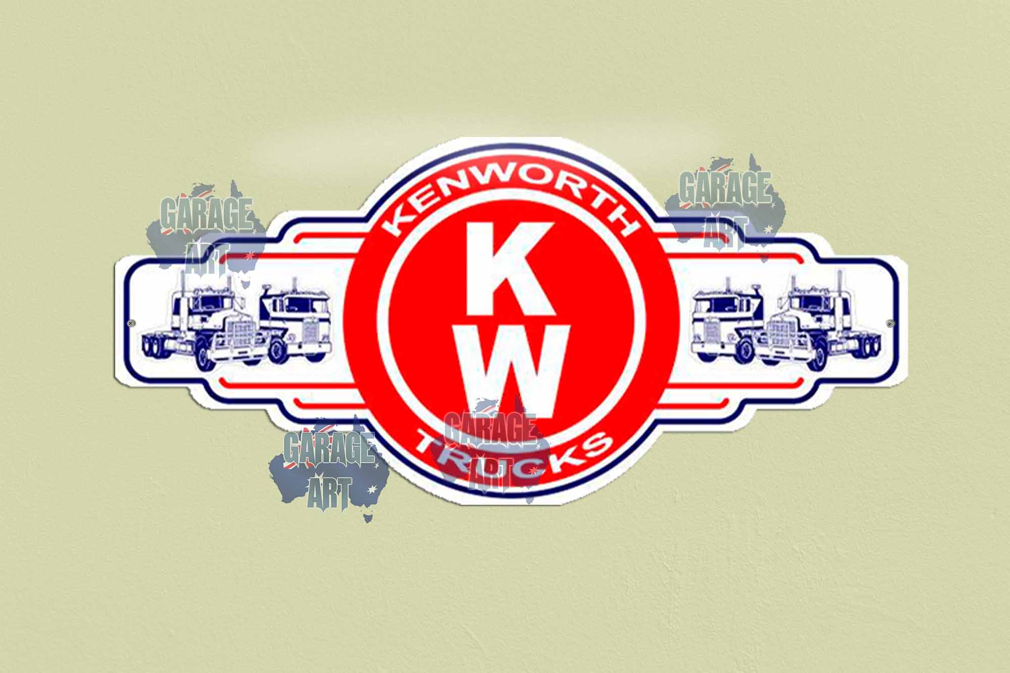 Kenworth Trucks Red Circle Tin Sign freeshipping - garageartaustralia