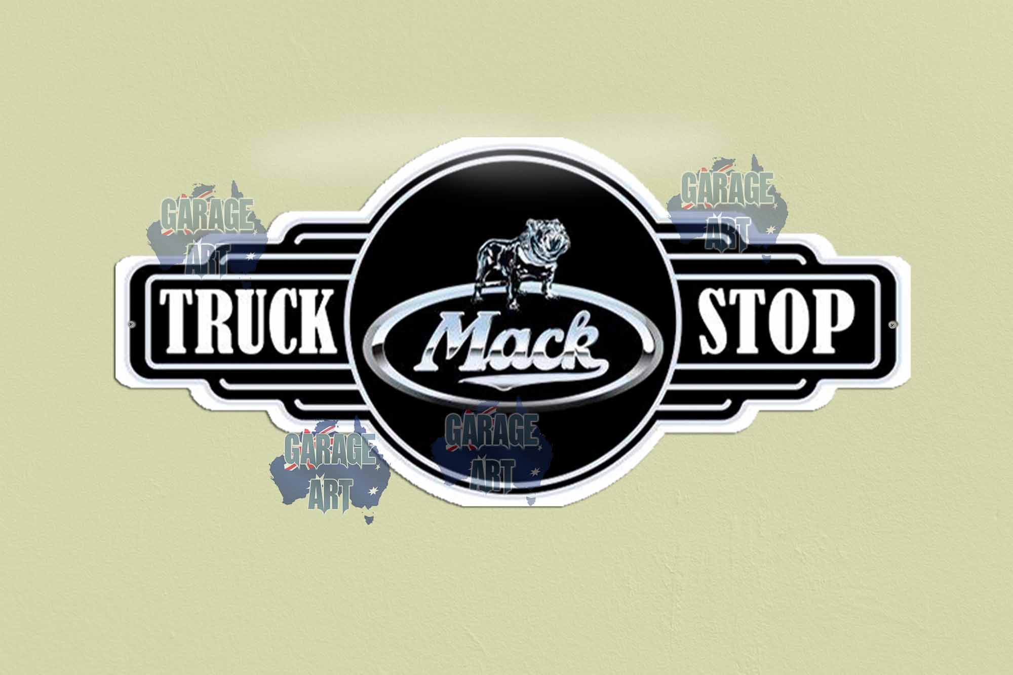 Mack Black Logo Tin Sign freeshipping - garageartaustralia