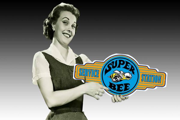 Mopar Super Bee Blue Logo Tin Sign freeshipping - garageartaustralia