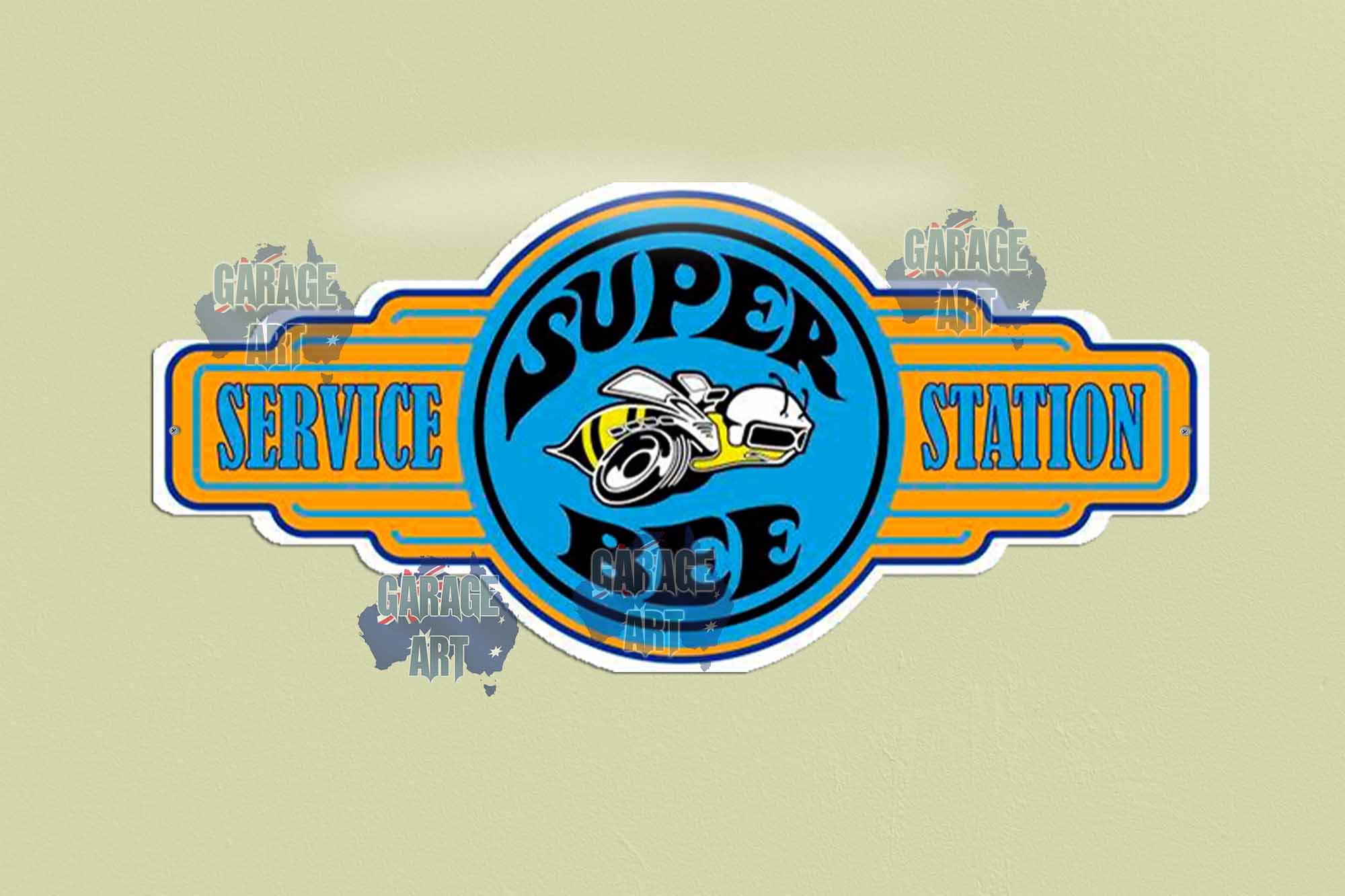 Mopar Super Bee Blue Logo Tin Sign freeshipping - garageartaustralia