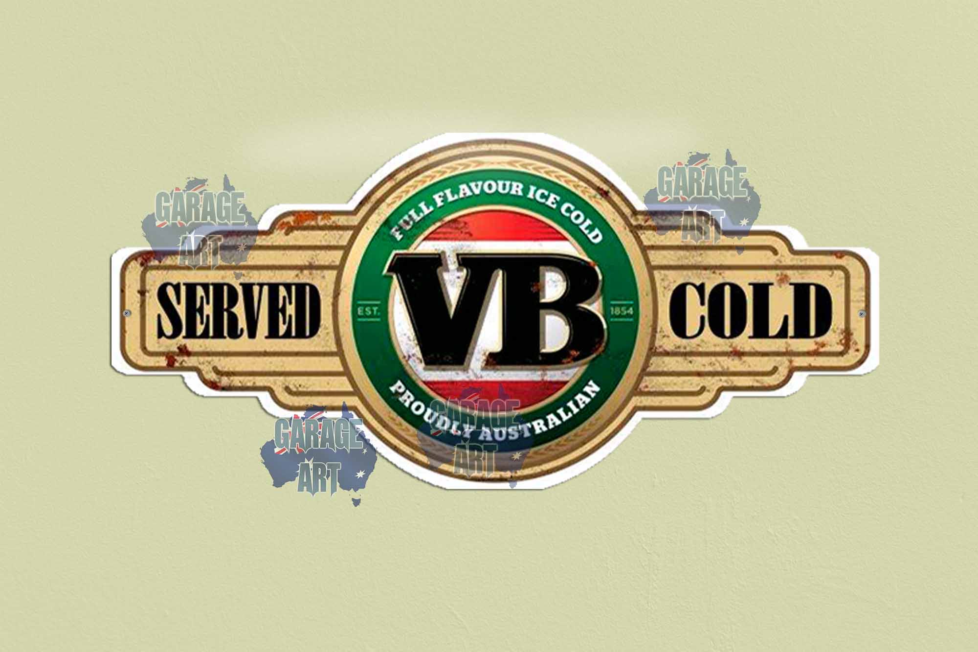 VB Full Flavoured Beer Rusty Tin Sign freeshipping - garageartaustralia