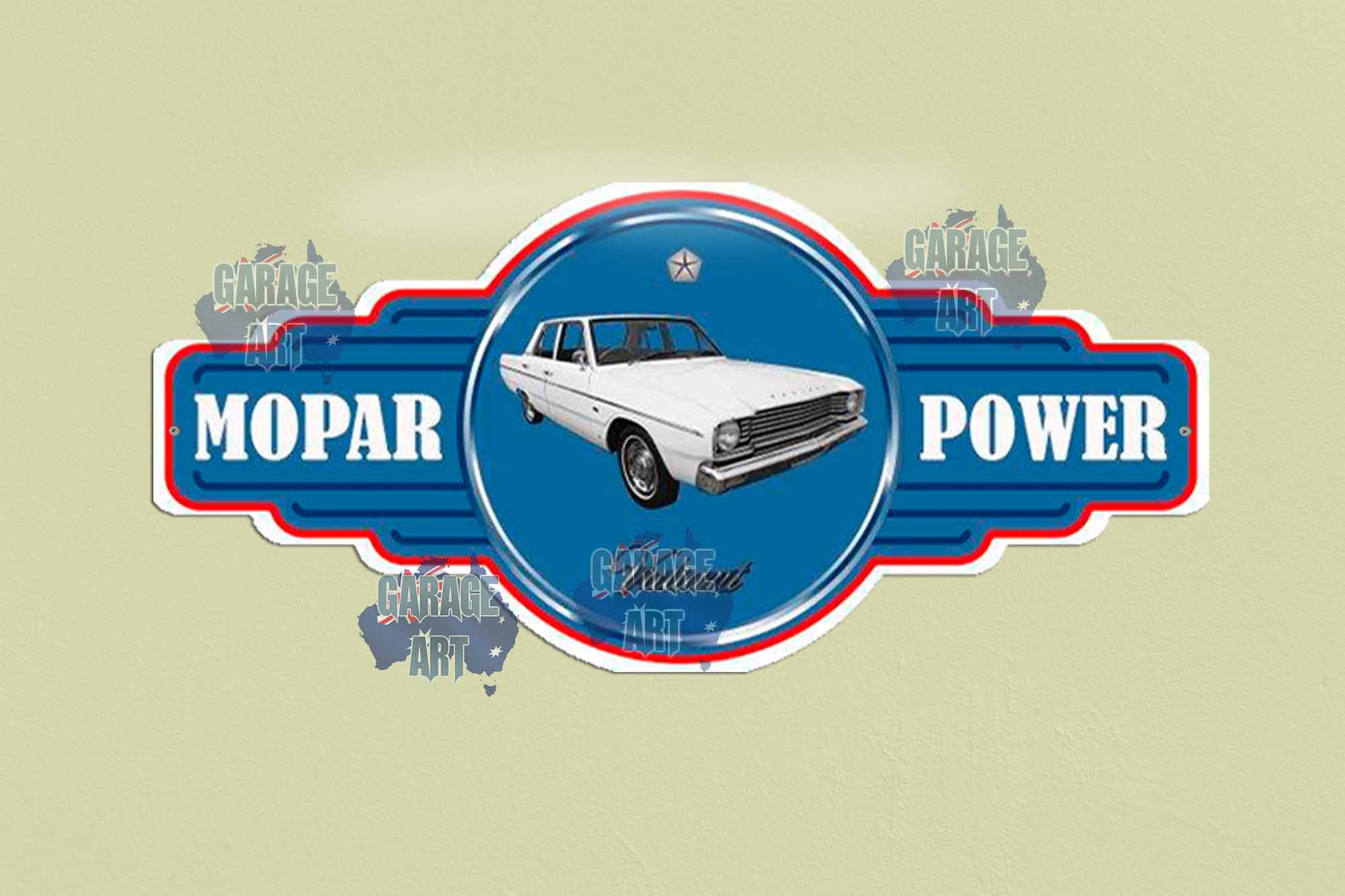 VE Chrysler Valian Mopar Power Tin Sign freeshipping - garageartaustralia