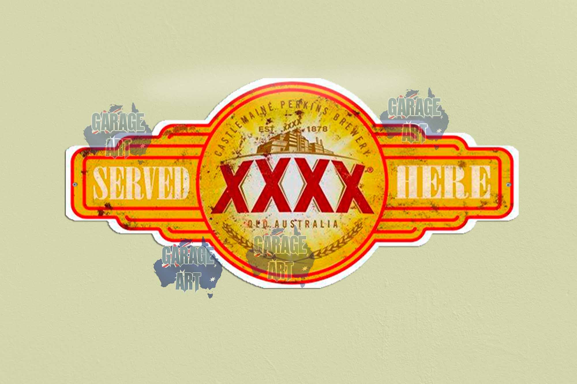 XXXX Rusty Beer Sign Tin Sign freeshipping - garageartaustralia
