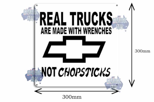 Chevrolet the Real Trucks 300mmx300mm Tin Sign freeshipping - garageartaustralia