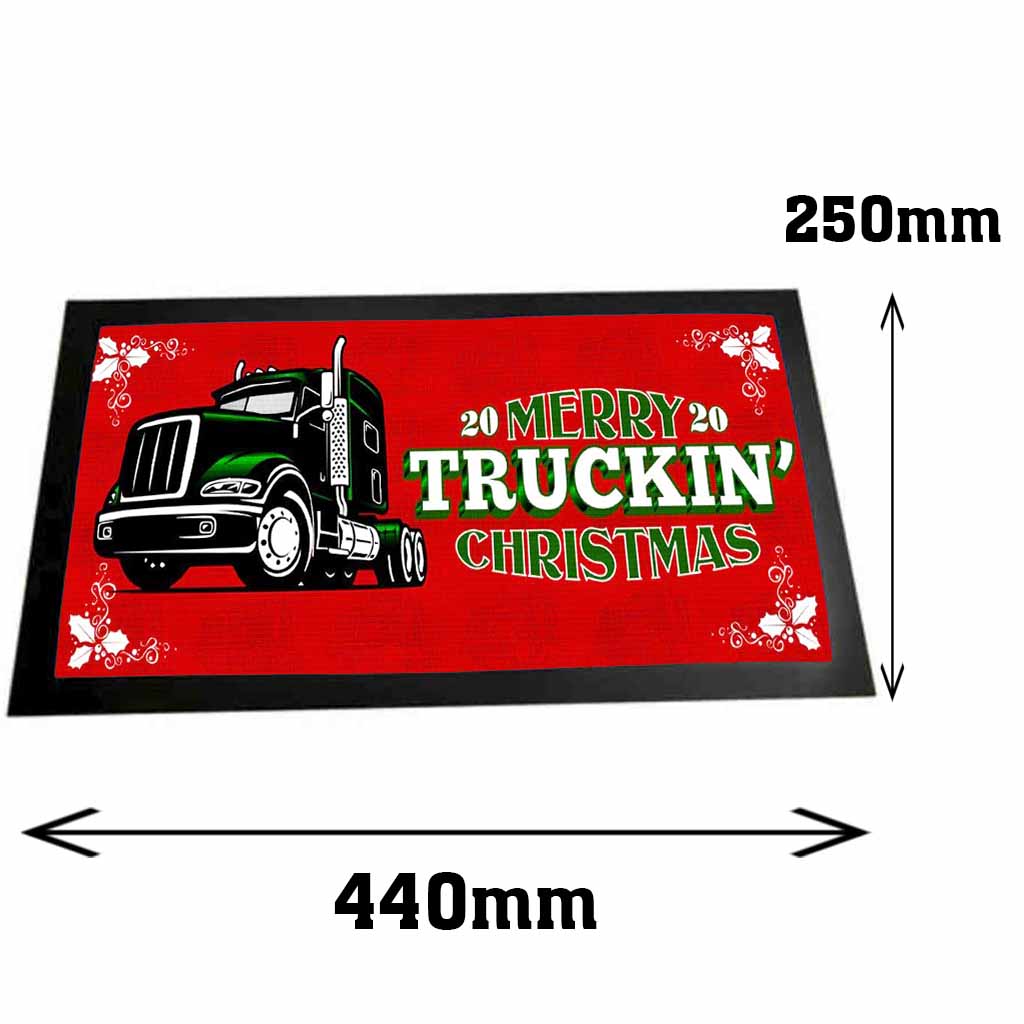 Happy Truckin Merry Xmas Bar Mat Runner freeshipping - garageartaustralia