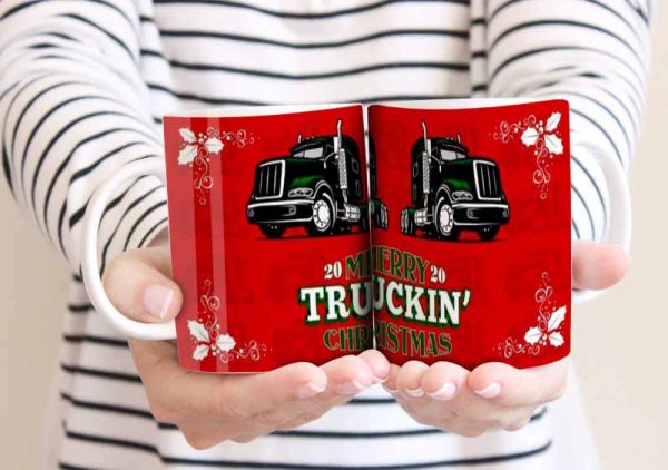Happy Truckin Merry Xmas  mug Mug freeshipping - garageartaustralia