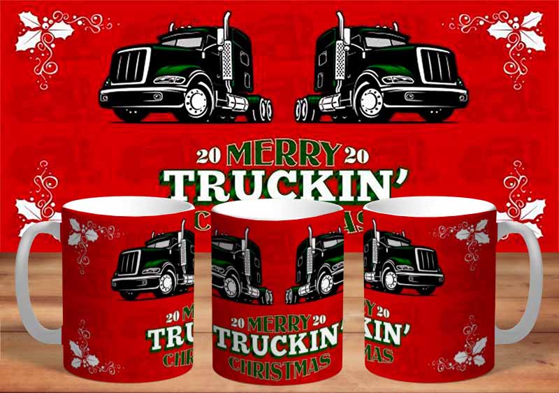 Happy Truckin Merry Xmas  mug Mug freeshipping - garageartaustralia