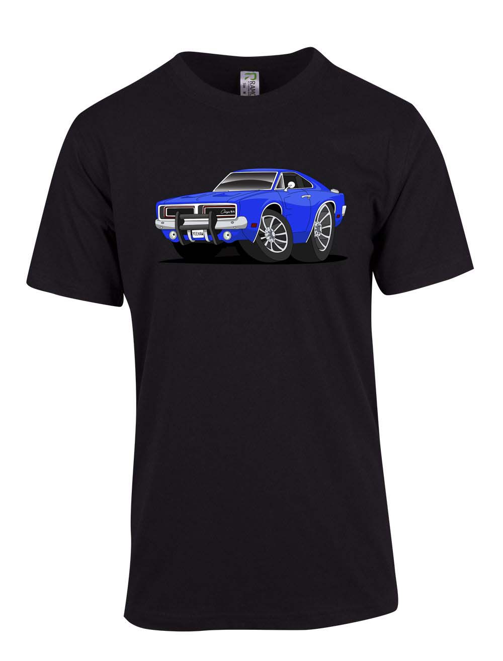 Blue Dodge Charger Logo Printed T-Shirt freeshipping - garageartaustralia